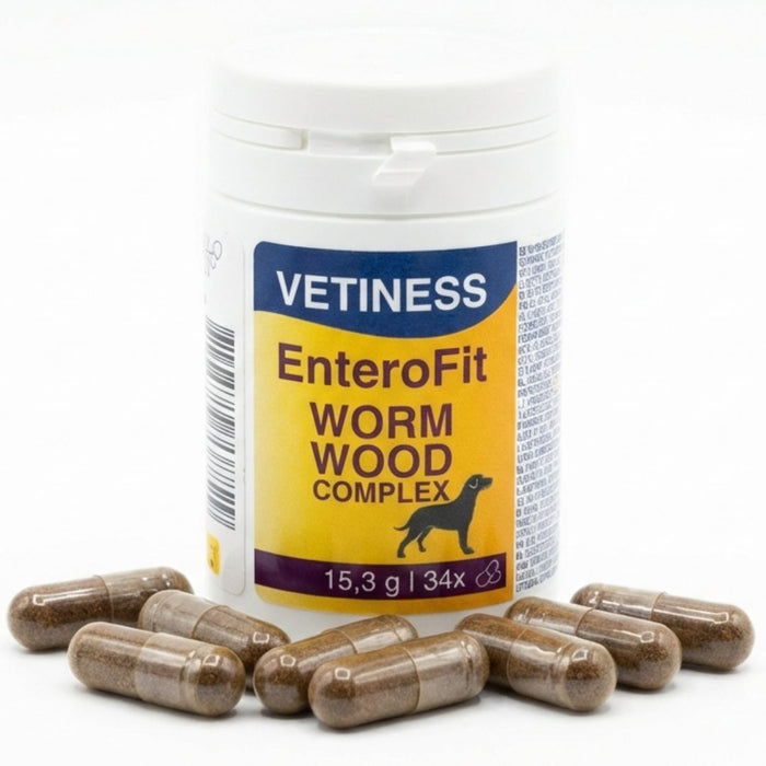 Vetiness EnteroFit Wormwood Complex für Hunde – Dose mit 34 Kapseln