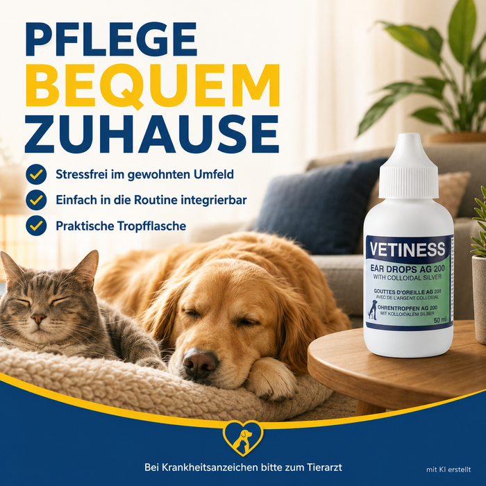 Vetiness Ohrentropfen AG 200 – Pflege bequem zuhause