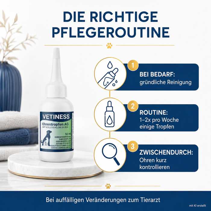 Vetiness Ohrentropfen AG – die richtige Pflegeroutine für saubere Ohren