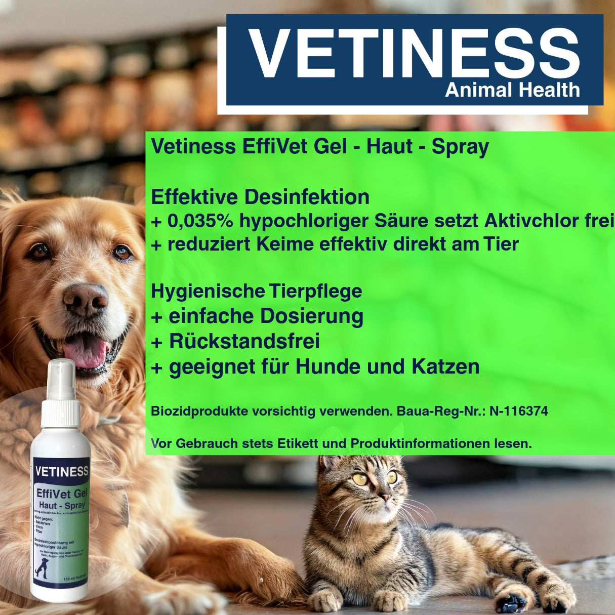 Vetiness EffiVet Gel Hautspray 150 ml
