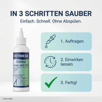 Vetiness EffiVet Augen und Ohr – Anwendung in 3 Schritten, ohne Abspülen