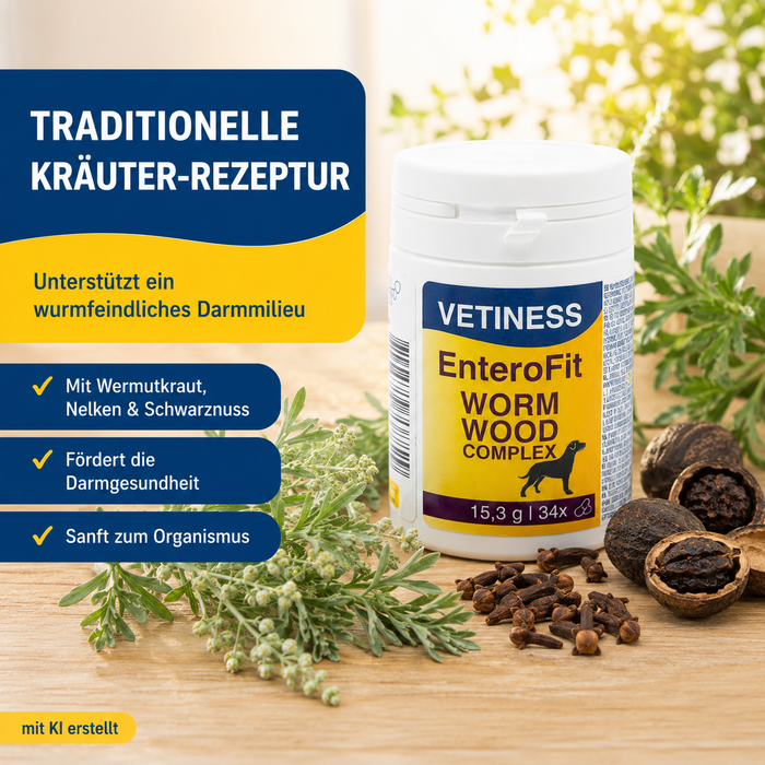 Vetiness EnteroFit Wormwood Complex – traditionelle Kräuter-Rezeptur mit Wermutkraut, Nelken und Schwarznuss