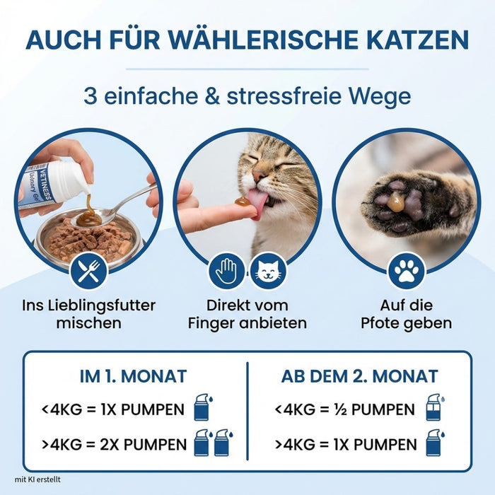 Vetiness Urinary Gel – drei stressfreie Wege der Anwendung bei Katzen
